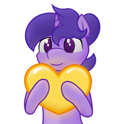 Size: 512x512 | Tagged: safe, artist:rony ram, derpibooru import, oc, oc only, oc:grapie, pony, unicorn, heart, horn, looking at you, simple background, solo, sticker, transparent background