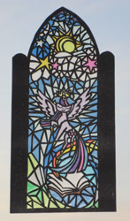 Size: 2008x3414 | Tagged: safe, alternate version, artist:malte279, derpibooru import, part of a set, twilight sparkle, twilight sparkle (alicorn), alicorn, cardboard, craft, stained glass, transparent paper