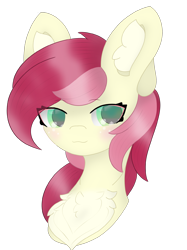 Size: 1760x2348 | Tagged: safe, artist:sodapop sprays, derpibooru import, roseluck, earth pony, pony, bust, chest fluff, commission, ear fluff, ears, looking at you, simple background, solo, transparent background, ych result