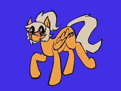 Size: 1785x1341 | Tagged: safe, artist:acura, derpibooru import, oc, oc only, pegasus, pony, blue background, simple background, solo
