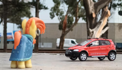 Size: 1182x676 | Tagged: safe, artist:dingopatagonico, derpibooru import, sunburst, unicorn, car, photo, volkswagen