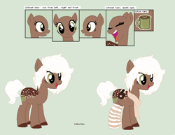 Size: 888x685 | Tagged: safe, artist:pgthehomicidalmaniac, derpibooru import, oc, oc only, oc:cocoa, earth pony, pony, bald, base used, bust, clothes, earth pony oc, eyelashes, female, green background, mare, scarf, simple background, smiling