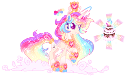 Size: 896x548 | Tagged: safe, artist:shebasoda, derpibooru import, oc, oc only, oc:queencess rainbowheart glittercake, alicorn, alicorn oc, blue eyes, bracelet, coat markings, colored ears, colored eyelashes, colored hooves, colored pupils, colored wings, crown, ethereal hair, ethereal mane, ethereal tail, folded wings, gradient horn, gradient legs, gradient mane, gradient tail, gradient wings, grin, horn, jewelry, joke oc, long mane, long tail, looking up, mary sue, multicolored eyes, multicolored hair, pale belly, peytral, pink eyes, rainbow hair, rainbow tail, raised hoof, raised leg, regalia, simple background, smiling, socks (coat marking), solo, sparkly mane, sparkly tail, standing, tail, tiara, transparent background, wings