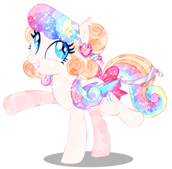 Size: 828x813 | Tagged: safe, artist:shebasoda, derpibooru import, oc, oc only, oc:frosting sparkle pie, bat pony, crystal pony, bat pony oc, bipedal, bow, crystal bat pony, crystallized pony, fangs, female, folded wings, grin, hair bun, hair ribbon, looking back, looking up, mare, ponytail, ribbon, simple background, smiling, sparkly, sparkly mane, sparkly tail, tail, tail bow, teal eyes, transparent background, wings