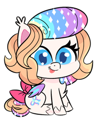 Size: 500x627 | Tagged: safe, artist:shebasoda, derpibooru import, oc, oc only, oc:frosting sparkle pie, bat pony, pony, g4.5, my little pony: pony life, bat pony oc, bow, chest fluff, colored wings, ear tufts, fangs, female, folded wings, looking at you, mare, multicolored wings, simple background, sitting, solo, sparkly mane, sparkly tail, tail, tail bow, teal eyes, tongue, tongue out, transparent background, unshorn fetlocks, wings