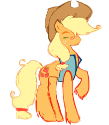 Size: 1081x1233 | Tagged: safe, artist:ponywizards, derpibooru import, applejack, earth pony, pony, applejack's hat, butch, clothes, cowboy hat, denim, denim jacket, hat, jacket, simple background, white background