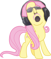 Size: 208x243 | Tagged: safe, artist:derpy man, edit, fluttershy, oc, oc:john capcom, pony, crossover, glasses, headphones, john capshy, male, meme, ponified, screaming, shitposting, solo, solo male, species swap