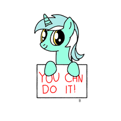 Size: 500x500 | Tagged: safe, artist:beepbeep, derpibooru import, lyra heartstrings, pony, unicorn, female, half body, mare, motivational poster, positive ponies, sign, simple background, text, white background