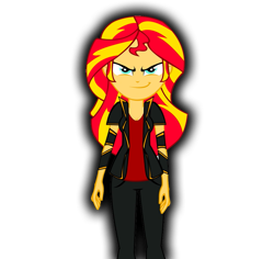 Size: 1025x966 | Tagged: safe, derpibooru import, sunset shimmer, equestria girls, cute, evil, female, hypnosis, looking at you, simple background, solo, sunset, transparent background