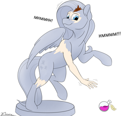 Size: 4000x3700 | Tagged: safe, artist:furnaise, derpibooru import, fluttershy, pegasus, pony, human to pony, male to female, petrification, potion, rule 63, simple background, species swap, transformation, transgender transformation, white background