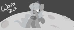 Size: 9680x4000 | Tagged: safe, artist:moonydusk, derpibooru import, princess luna, alicorn, pony, ;p, female, filly, foal, hat, monochrome, moonstuck, one eye closed, tongue, tongue out, woona, younger