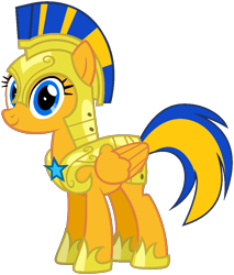 Size: 883x1035 | Tagged: safe, artist:star-armour95, derpibooru import, oc, oc only, oc:flare spark, pegasus, pony, armor, female, guardsmare, helmet, mare, not flare warden, not rule 63, royal guard, simple background, smiling, solo, transparent background