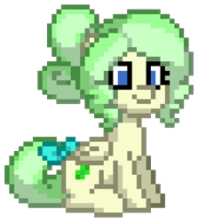 Size: 672x752 | Tagged: safe, derpibooru import, oc, oc only, oc:river mint, pegasus, pony, bow, female, mare, pegasus oc, pony town, simple background, sitting, solo, tail, tail bow, transparent background