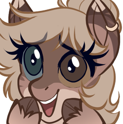 Size: 537x541 | Tagged: safe, artist:mxiiisy, derpibooru import, oc, oc only, oc:amoo, pony, emote, excited, female, happy, heterochromia, mare, pony oc, simple background, smiling, solo, transparent background