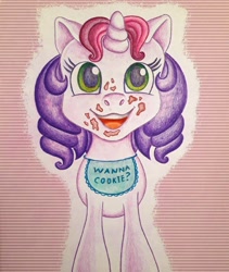 Size: 1826x2160 | Tagged: safe, artist:lilacdash, derpibooru import, sweetie belle (g3), pony, unicorn, g3, g3.5, female, mare, solo, traditional art