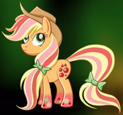 Size: 2294x2160 | Tagged: safe, artist:lilacdash, derpibooru import, applejack, earth pony, pony, applejack's hat, clothes, cowboy hat, digital art, female, hat, mare, rainbow power, solo