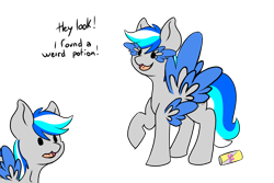 Size: 3000x2000 | Tagged: safe, artist:noxi1_48, derpibooru import, oc, oc only, oc:hawker hurricane, pegasus, pony, colored wings, daily dose of friends, drink, energy drink, multiple wings, raised hoof, raised leg, red bull, red bull gives you wings, simple background, transparent background, two toned wings, wings