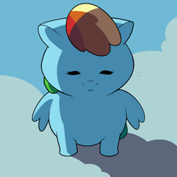 Size: 500x501 | Tagged: safe, artist:gor1ck, derpibooru import, rainbow dash, pegasus, pony, cute, dashabetes, eyes closed, female, mare, ponified animal photo, solo