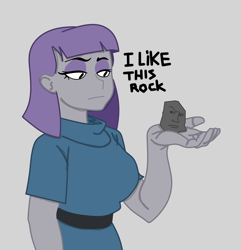 Size: 6669x6910 | Tagged: safe, artist:fugaamr, color edit, derpibooru import, edit, maud pie, human, equestria girls, g4, breasts, clothes, colored, dwayne johnson, female, gray background, mare, maud pies, meme, pie sisters, siblings, simple background, sisters, solo, text, the rock