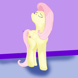 Size: 6000x6000 | Tagged: safe, artist:bigmike, derpibooru import, fluttershy, pegasus, pony, absurd resolution, eyes closed, female, folded wings, head turn, mare, nose in the air, solo, standing, three quarter view, wings