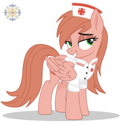 Size: 3500x3500 | Tagged: safe, artist:r4hucksake, derpibooru import, oc, oc only, oc:lily the pink, pegasus, pony, female, mare, nurse outfit, simple background, solo, transparent background