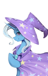 Size: 838x1332 | Tagged: safe, artist:laymmy, derpibooru import, trixie, pony, unicorn, collaboration, collaboration:meet the best showpony, female, looking at you, mare, simple background, solo, transparent background