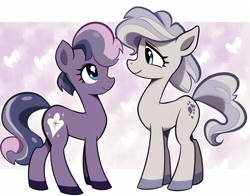 Size: 1248x976 | Tagged: safe, ai content, artist:catachromatic, derpibooru exclusive, derpibooru import, generator:nijijourney, machine learning assisted, oc, oc only, earth pony, pony, colored hooves, duo, duo female, female, height difference, lesbian, mare, prompter:catachromatic, shipping