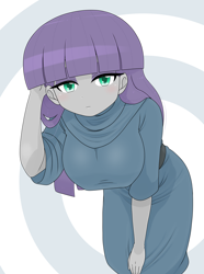 Size: 2048x2750 | Tagged: safe, alternate version, artist:batipin, derpibooru import, maud pie, equestria girls, breasts, looking at you, maud pies