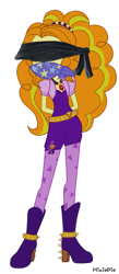 Size: 1117x2560 | Tagged: safe, artist:mixiepie, derpibooru import, edit, adagio dazzle, equestria girls, rainbow rocks, blindfold, gag, simple background, solo, transparent background