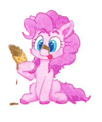 Size: 1138x1369 | Tagged: safe, artist:lost marbles, derpibooru import, pinkie pie, earth pony, pony, cute, female, food, ice cream, ice cream cone, simple background, solo, tongue, tongue out, white background