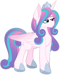 Size: 2876x3575 | Tagged: safe, artist:feather_bloom, derpibooru import, princess flurry heart, alicorn, pony, clothes, commission, crown, flurry heart is not amused, jewelry, older, older flurry heart, regalia, shoes, simple background, smug, solo, teenager, transparent background, unamused