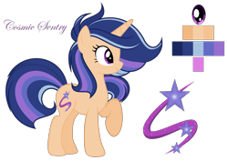 Size: 2557x1806 | Tagged: safe, artist:lunerymish, derpibooru import, oc, oc only, oc:cosmic sentry, pony, unicorn, base used, female, mare, offspring, parent:flash sentry, parent:twilight sparkle, parents:flashlight, raised hoof, raised leg, simple background, solo, transparent background