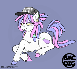 Size: 855x767 | Tagged: safe, artist:ozzyg, derpibooru import, oc, oc only, pony, eggplant, female, food, hat, mare, solo