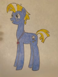 Size: 3000x4000 | Tagged: safe, artist:thunderrainbowshadow, derpibooru import, star tracker, earth pony, pony, freckles, male, simple background, solo, stallion, teenager, traditional art, white background