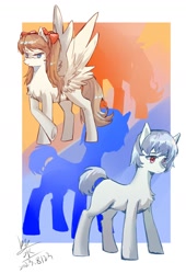 Size: 700x1030 | Tagged: safe, artist:ziyang02915, derpibooru import, earth pony, pegasus, pony, female, filly, foal, neon genesis evangelion, ponified, rei ayanami, souryuu asuka langley, species swap