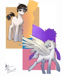 Size: 891x1100 | Tagged: safe, artist:ziyang02915, derpibooru import, alicorn, earth pony, pony, colt, foal, kaworu nagisa, male, neon genesis evangelion, ponified, shinji ikari, species swap