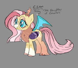 Size: 1840x1619 | Tagged: safe, artist:arodovecaidwa, derpibooru import, oc, oc:cilan shy, draconequus, hybrid, pony, female, interspecies offspring, mlp : true colors, offspring, parent:discord, parent:fluttershy, parents:discoshy