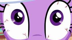 Size: 1920x1080 | Tagged: safe, derpibooru import, screencap, twilight sparkle, unicorn twilight, pony, unicorn, it's about time, season 2, bloodshot eyes, close-up, extreme close-up, female, it's coming right at us, looking at you, mare, meme origin, monitor everything, solo