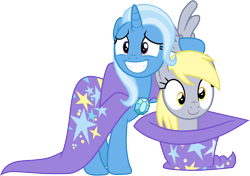 Size: 4251x3000 | Tagged: safe, artist:cloudy glow, derpibooru import, derpy hooves, trixie, a matter of principals, simple background, transparent background, vector