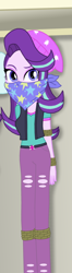 Size: 278x1056 | Tagged: safe, artist:robukun, derpibooru import, edit, starlight glimmer, human, equestria girls, road to friendship, bondage, closet, cloth gag, clothes, cropped, female, gag, legs together, over the nose gag, rope, rope bondage, scarf, scarf gag, solo, starlight's gag, tied up