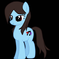 Size: 595x592 | Tagged: safe, artist:fj-c, derpibooru import, earth pony, pony, g4, black background, female, lidded eyes, mare, ponified, ponified celebrity, selena gomez, simple background, smiling, solo, species swap