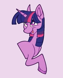 Size: 726x900 | Tagged: safe, artist:partyponypower, derpibooru import, twilight sparkle, pony, unicorn, colored hooves, halfbody, purple eyes, purple hair, smiling