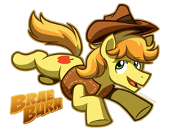 Size: 1276x992 | Tagged: safe, artist:bcpony, derpibooru import, braeburn, earth pony, pony, hat, male, simple background, solo, stallion, text, transparent background