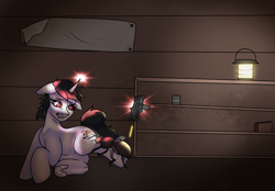 Size: 2360x1640 | Tagged: safe, artist:v-nuz, derpibooru import, insect, unicorn, fallout equestria, magic