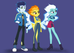 Size: 828x591 | Tagged: safe, artist:nightglowfan, derpibooru import, fleetfoot, soarin', spitfire, human, equestria girls, female, male, wonderbolts