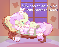 Size: 1602x1302 | Tagged: safe, artist:typhwosion, derpibooru import, angel bunny, fluttershy, clothes, positive ponies, socks, solo, text