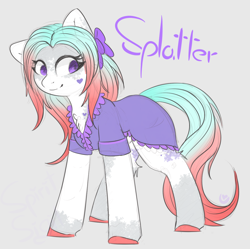 Size: 1280x1273 | Tagged: safe, artist:umbreow, derpibooru import, oc, oc:splatter, earth pony, pony, female, mare, solo