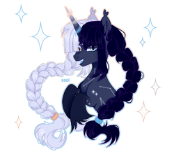 Size: 2239x2000 | Tagged: safe, artist:cursed soul, derpibooru import, oc, oc only, oc:vesta starlight, earth pony, unicorn, female, simple background, solo, white background