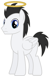 Size: 1280x1938 | Tagged: safe, artist:edy_january, derpibooru import, edit, oc, oc only, oc:mikhail, pegasus, pony, angel (inverno), base used, halo, instagram, inverno, jewelry, male, parody, reference, ring, simple background, solo, stallion, transparent background, vector, vector edit, vernalta, youtube