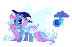Size: 1280x841 | Tagged: safe, artist:gloriaartist, derpibooru import, oc, oc only, pony, unicorn, artificial wings, augmented, female, hat, magic, magic wings, magical lesbian spawn, mare, offspring, parent:rainbow dash, parent:trixie, parents:trixdash, simple background, solo, transparent background, wings, witch hat